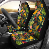 Hawaiian Seamless Tropical Flower Plant And Leaf Pattern Car Seat Cover - Polynesian Pride