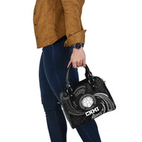 Northern Mariana Islands Polynesian Shoulder Handbag - White Tribal Wave - Polynesian Pride