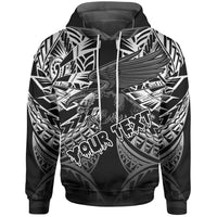 American Samoa Polynesian Custom Hoodie Eagle Tribal Pattern Unisex Black - Polynesian Pride