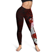 Philippines Polynesian Custom Personalised Legging - Coat Of Arm With Hibiscus - Polynesian Pride