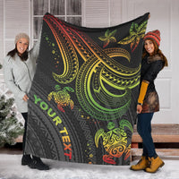 Polynesian Custom Personalised Premium Blanket - Reggae Turtle - Polynesian Pride