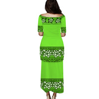 NE Fiji Bula Dress Tapa Turtles And Hibiscus Puletasi Dress Ver.01 LT14 - Polynesian Pride