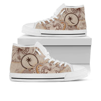 Chuuk High Top Shoes - Hibiscus Flowers Vintage Style - Polynesian Pride