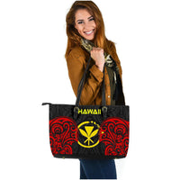 Polynesian Hawaii Large Leather Tote - Hawaiian Spirit - Polynesian Pride