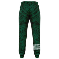 Hawaii Warrior Helmet Football Green Kakau Joggers - Polynesian Pride