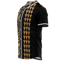 Hawaii Polynesian Kakau Baseball Jersey V.5 - Freestyle - Gold - Polynesian Pride