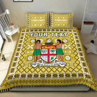 (Custom Personalised) Fiji Bedding Set Pattern - Fijian Tapa Pattern Yellow LT13 - Polynesian Pride
