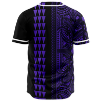 Hawaii Polynesian Kakau Baseball Jersey V.4 - Freestyle - Purple - Polynesian Pride
