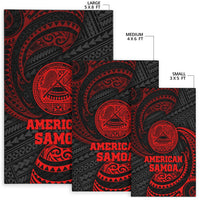 American Samoa Polynesian Area Rug - Red Tribal Wave - Polynesian Pride