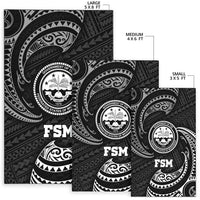 Federated States Of Micronesia Area Rug - White Tribal Wave - Polynesian Pride
