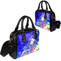 Fiji Shoulder Handbag - Turtle Plumeria (Blue) - Polynesian Pride