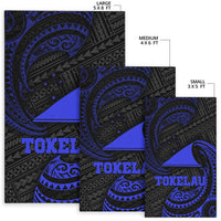 Tokelau Polynesian Area Rug - Blue Tribal Wave - Polynesian Pride
