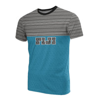 Fiji Tapa T Shirt Fiji Flag Unisex Blue - Polynesian Pride