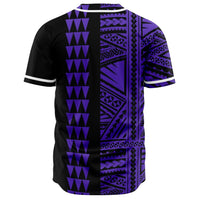 Hawaii Polynesian Kakau Baseball Jersey V.2 - Freestyle - Purple - Polynesian Pride