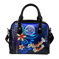 Marshall Islands Shoulder Handbag - Vintage Tribal Mountain Crest - Polynesian Pride