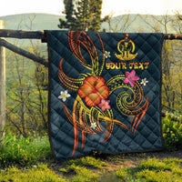 Vanuatu Polynesian Personalised Premium Quilt - Legend of Vanuatu (Blue) - Polynesian Pride