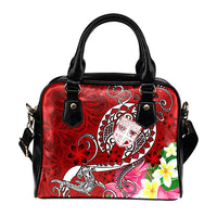 Fiji Shoulder Handbag - Turtle Plumeria (Red) - Polynesian Pride