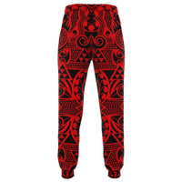 Polynesian Kakau Turtle Red Joggers - Polynesian Pride