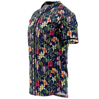 Tropical Hibiscus Red And Plumeria White Baseball Jersey - Polynesian Pride