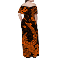 Hawaii Matching Dress and Hawaiian Shirt Polynesia Orange Fish Hook LT13 - Polynesian Pride