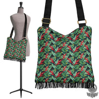 Hawaii Tropical Monstera Leaf Green Mix Crossbody Boho Handbag Crossbody Boho Handbag One Size Green - Polynesian Pride