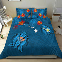 Hawaiian Islands Bedding Set - Hawaii Tropical Flowers and Turtles Blue LT13 - Polynesian Pride