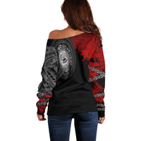 American Samoa Polynesian Women's Off Shoulder Sweater - Polynesian Chain Style - Polynesian Pride