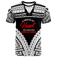 American Samoa T Shirt A Piece of My Heart Unisex White - Polynesian Pride