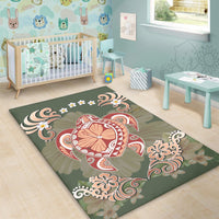 Hawaii Turtle Hibiscus Plumeria Area Rug - Jessi Style - AH - Polynesian Pride