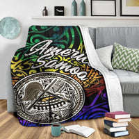 American Samoa Premium Blanket - Rainbow Polynesian Pattern - Polynesian Pride