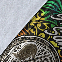 American Samoa Premium Blanket - Rainbow Polynesian Pattern - Polynesian Pride