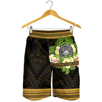 American Samoa Men's Shorts - Polynesian Gold Patterns Collection - Polynesian Pride