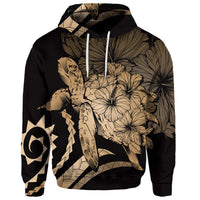 Custom Hawaiian Hawaii Turtle Hibiscus Polynesian Vintage Hoodie Gold - Polynesian Pride