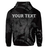 Custom Hawaiian Hawaii Turtle Hibiscus Polynesian Vintage Hoodie Gray - Polynesian Pride