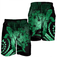 Hawaiian - Hawaii Turtle Hibiscus Polynesian Vintage Men's Shorts - Green - AH - Polynesian Pride