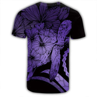 Hawaiian Hawaii Turtle Hibiscus Polynesian Vintage T Shirt Purple - Polynesian Pride