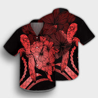 Hawaiian - Hawaii Turtle Hibiscus Polynesian Vintage Hawaiian Shirt - Red - AH - Polynesian Pride