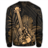 Hawaiian - Hawaii Ukulele Flower Sweatshirt - Gold - AH - Polynesian Pride