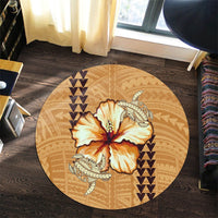 Hawaiian Vintage Hibiscus Round Carpet AH - Polynesian Pride