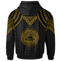 American Samoa Custom Hoodie Polynesian Armor Style Gold - Polynesian Pride