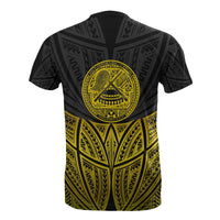 American Samoa Polynesian T Shirt Gold Pride Map and Seal - Polynesian Pride