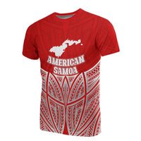 American Samoa Polynesian T Shirt Red Pride Map and Seal Unisex Red - Polynesian Pride