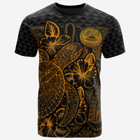 American Samoa T Shirt American Samoan Turtle Hibiscus Gold Unisex Gold - Polynesian Pride
