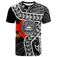 American Samoa T Shirt Hibiscus Ft Polynesian Pattern Unisex Black - Polynesian Pride