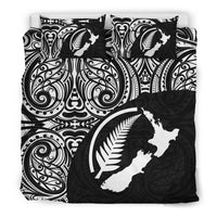 Aotearoa Maori With Map And Silver Fern Bedding Set - Polynesian Pride