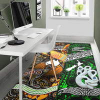 New Zealand Maori Aotearoa And Australia Aboriginal Area Rug Together - Green LT8 - Polynesian Pride
