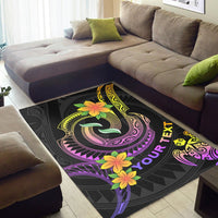 Polynesian Custom Personalised Area Rugs - Plumeria Flowers with Spiral Patterns - Polynesian Pride