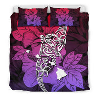 Hawaiian Polynesian Plumeria Hibiscus Turtle Sweat Bedding Set - Polynesian Pride