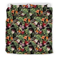 Hawaiian Floral Tropical Bird Of Paradise Watercolor Polynesian Bedding Set - Polynesian Pride
