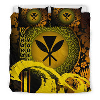 Kanaka Maoli Duvet Cover Set - Hibiscus And Wave Special Yellow Yellow - Polynesian Pride